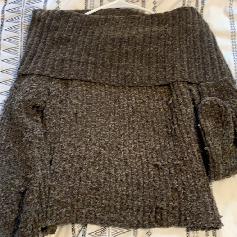 Thick green over the shoulder sweater